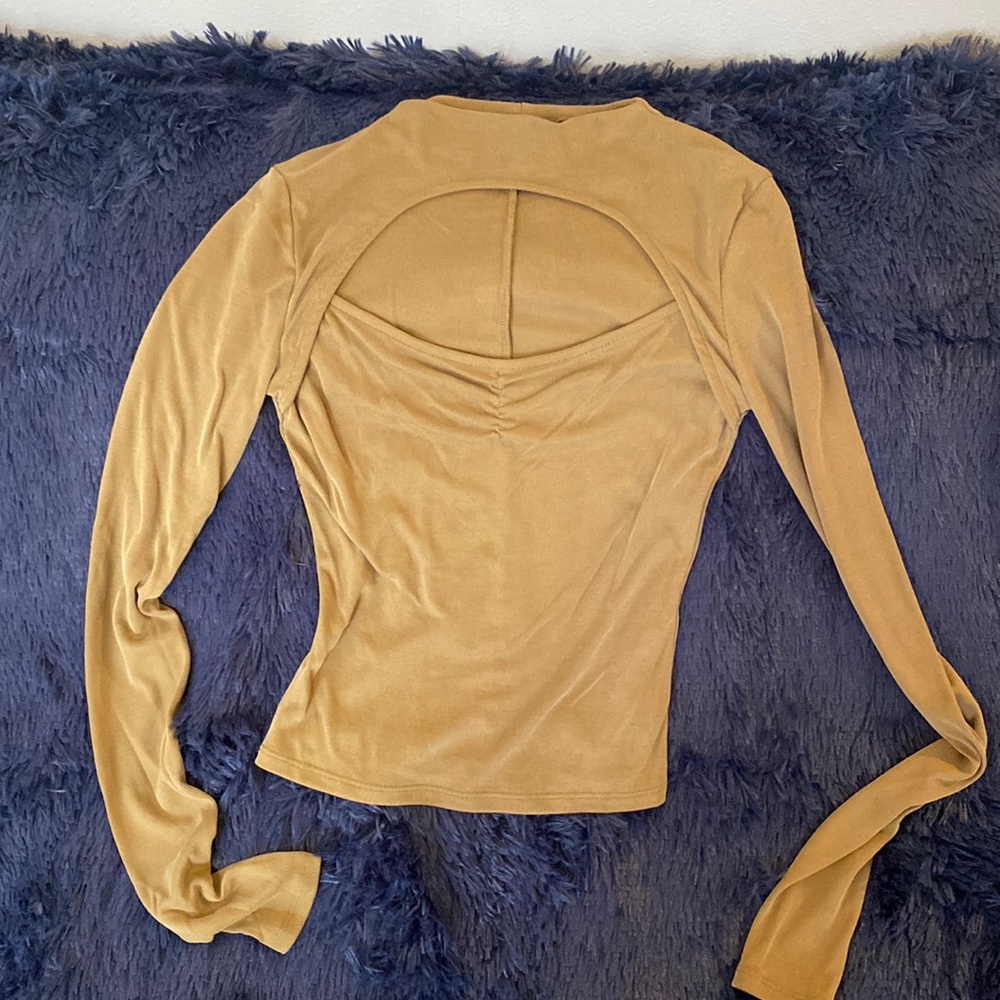 Free People Tan Long Sleeve Top